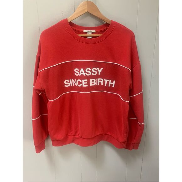 Forever 21 Sassy Since Birth Red Pullover Sweatshirt Large - Picture 2 of 6